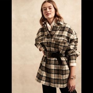 Banana republic Italian wool boucle shirt jacket BNWT size small petite